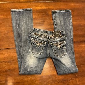 Cheetah rhinestone miss me jeans